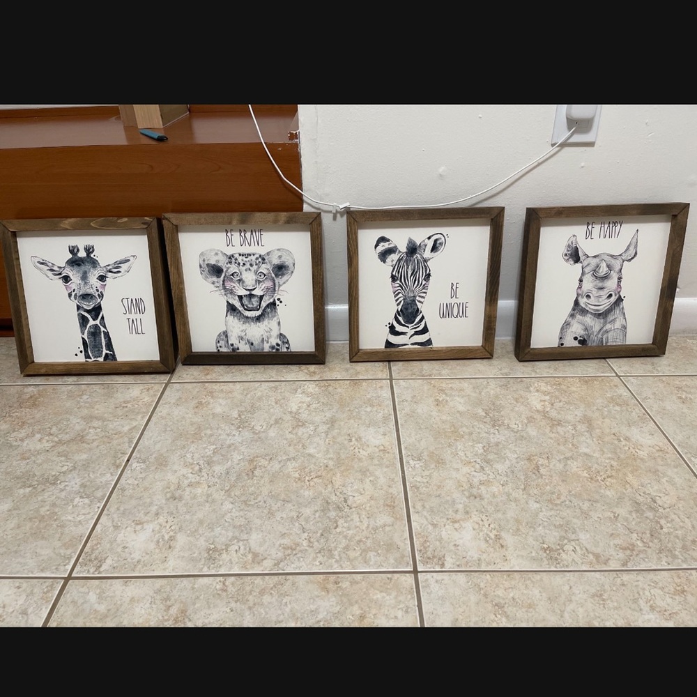 Be Brave, Stand Tall, Be Happy and Be Unique Framed Art